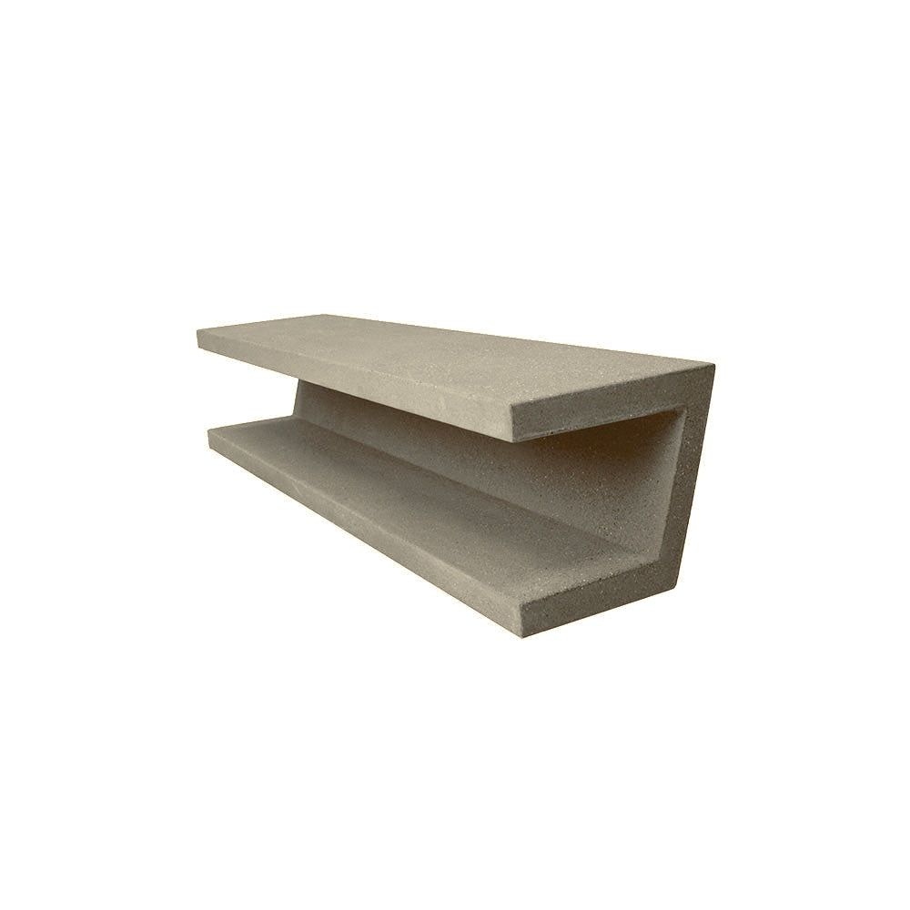 WS132 Concrete Cantilever Bench — Acid Wash — A20 White — digitally rendered color preview