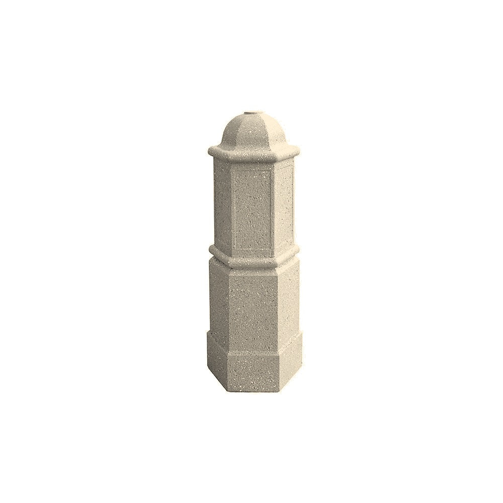 TF6092 Lapaz Concrete Bollard — Weatherstone — W20 White — digitally rendered color preview