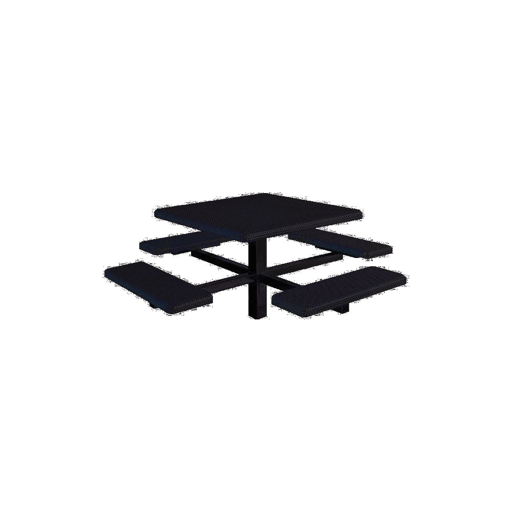 MF1060 Square 4-Bench Inground Mount Table — Metal Powder Coat — 8 Black — digitally rendered color preview