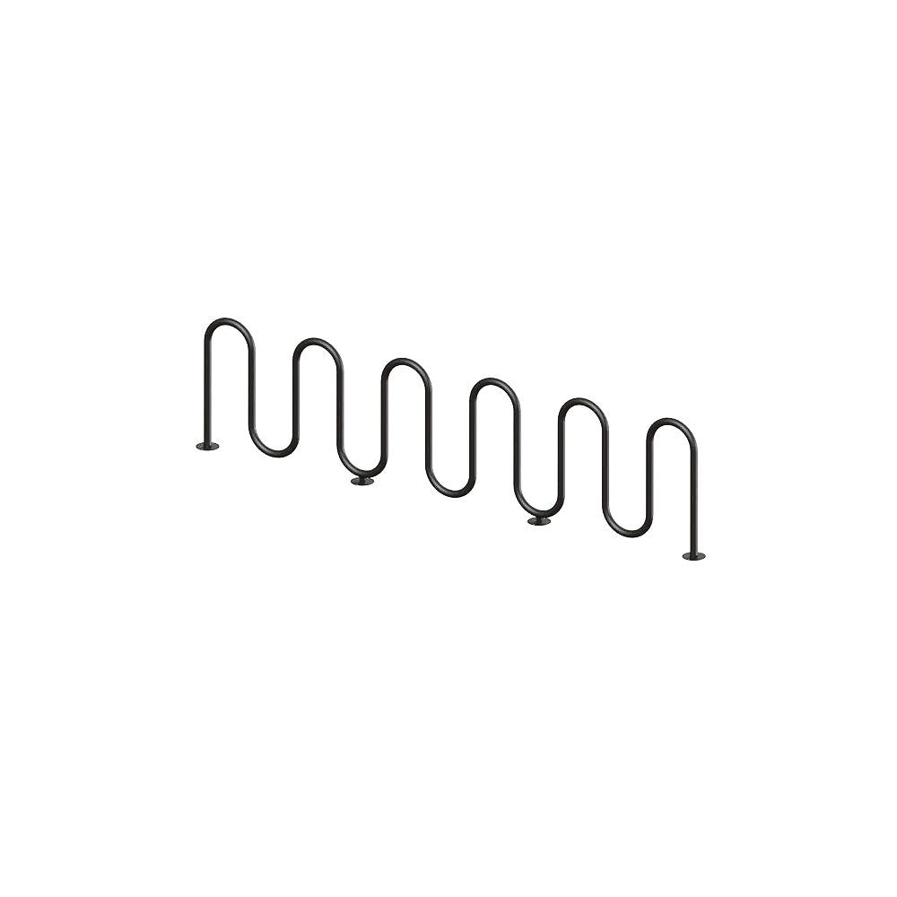 MF9030 Surface Mount 11 Loop Bike Rack — Metal Powder Coat — 9 White — digitally rendered color preview