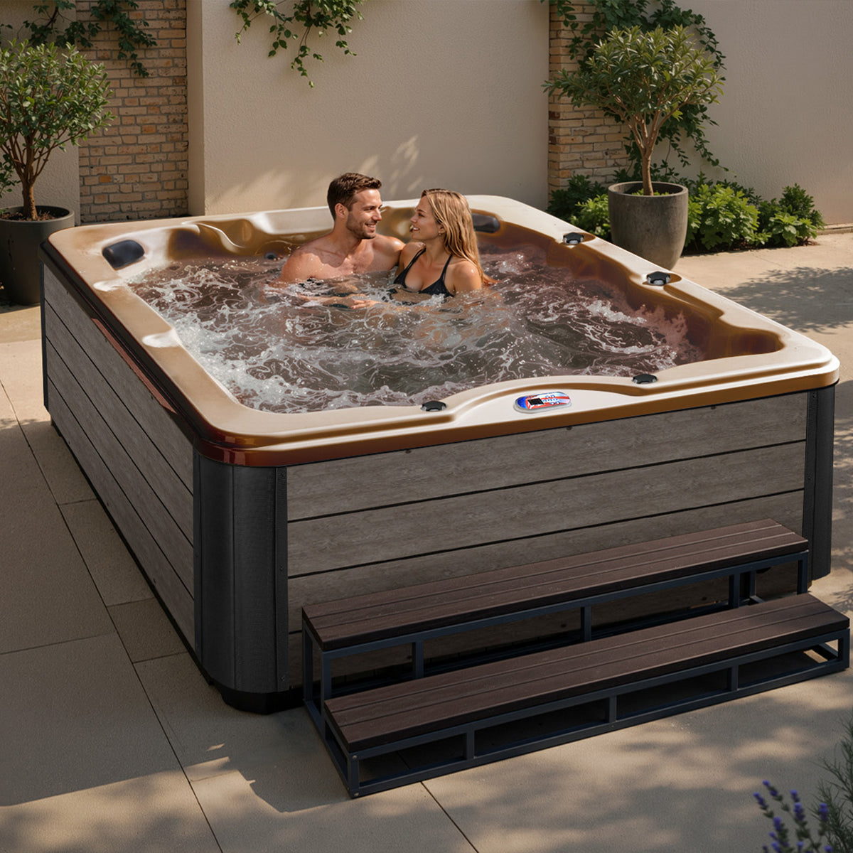 American Spas 84-Inch 6-Person 40-Jet Lounger Hot Tub Spa - AMZ740L