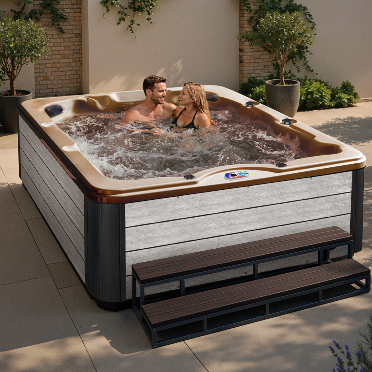 American Spas 84-Inch 6-Person 40-Jet Lounger Hot Tub Spa - AMZ740L