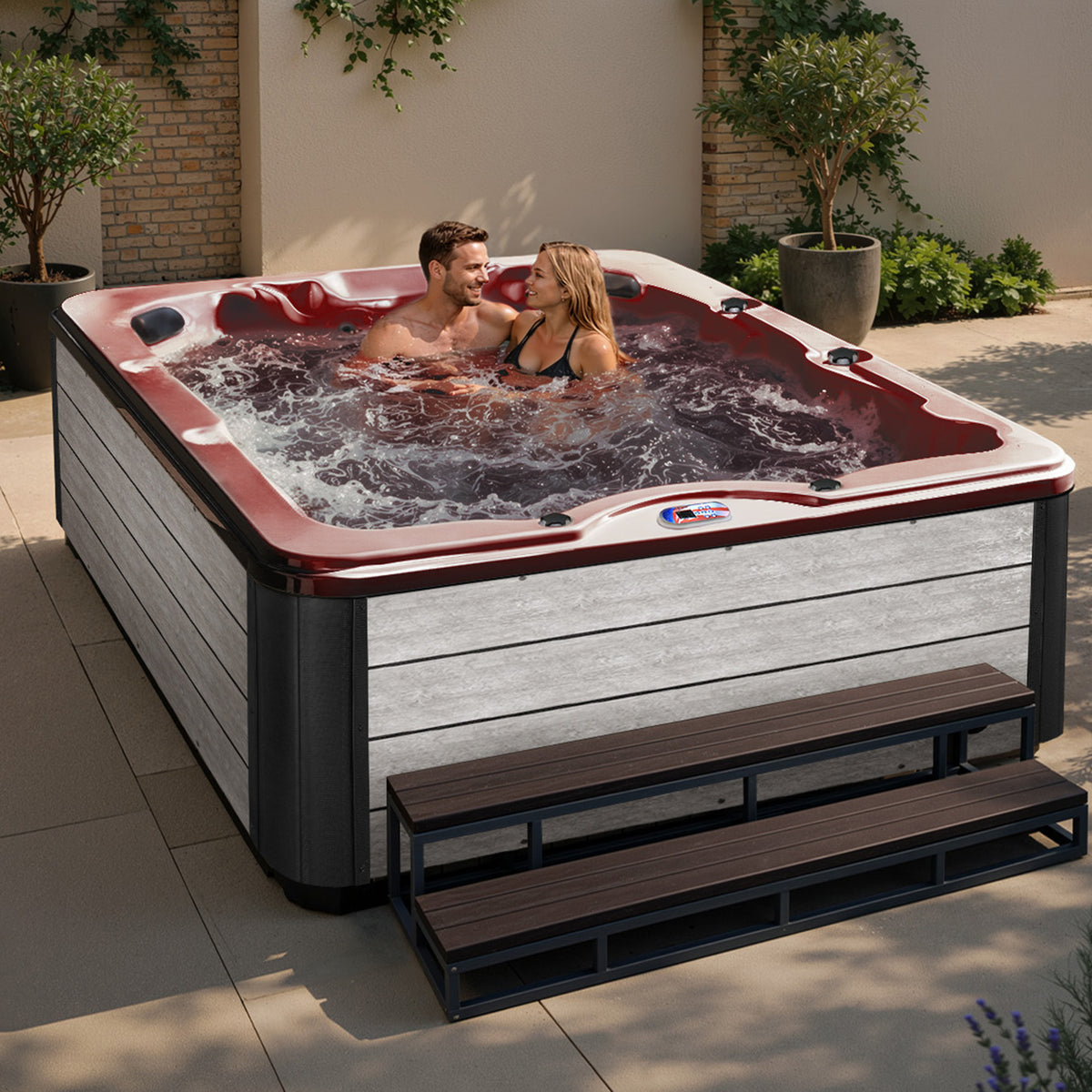 American Spas 84-Inch 6-Person 40-Jet Lounger Hot Tub Spa - AMZ740L