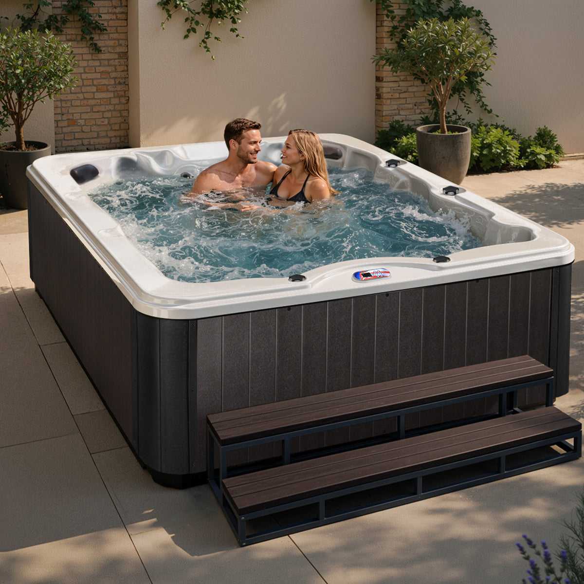 American Spas 84-Inch 6-Person 40-Jet Lounger Hot Tub Spa - AMZ740L