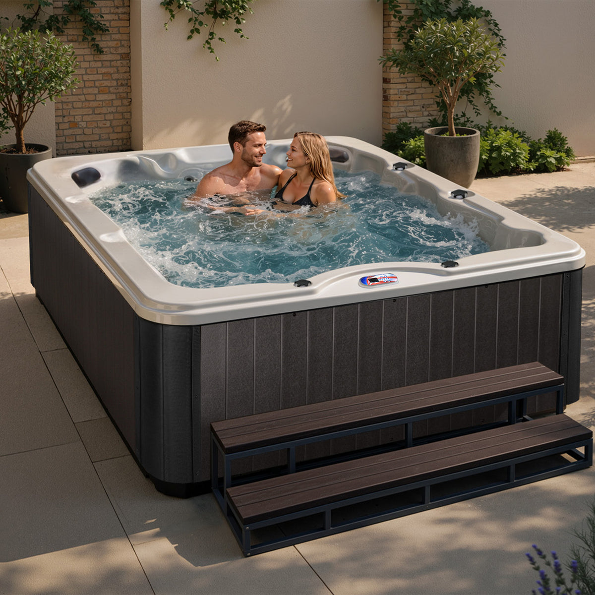 American Spas 84-Inch 6-Person 40-Jet Lounger Hot Tub Spa - AMZ740L