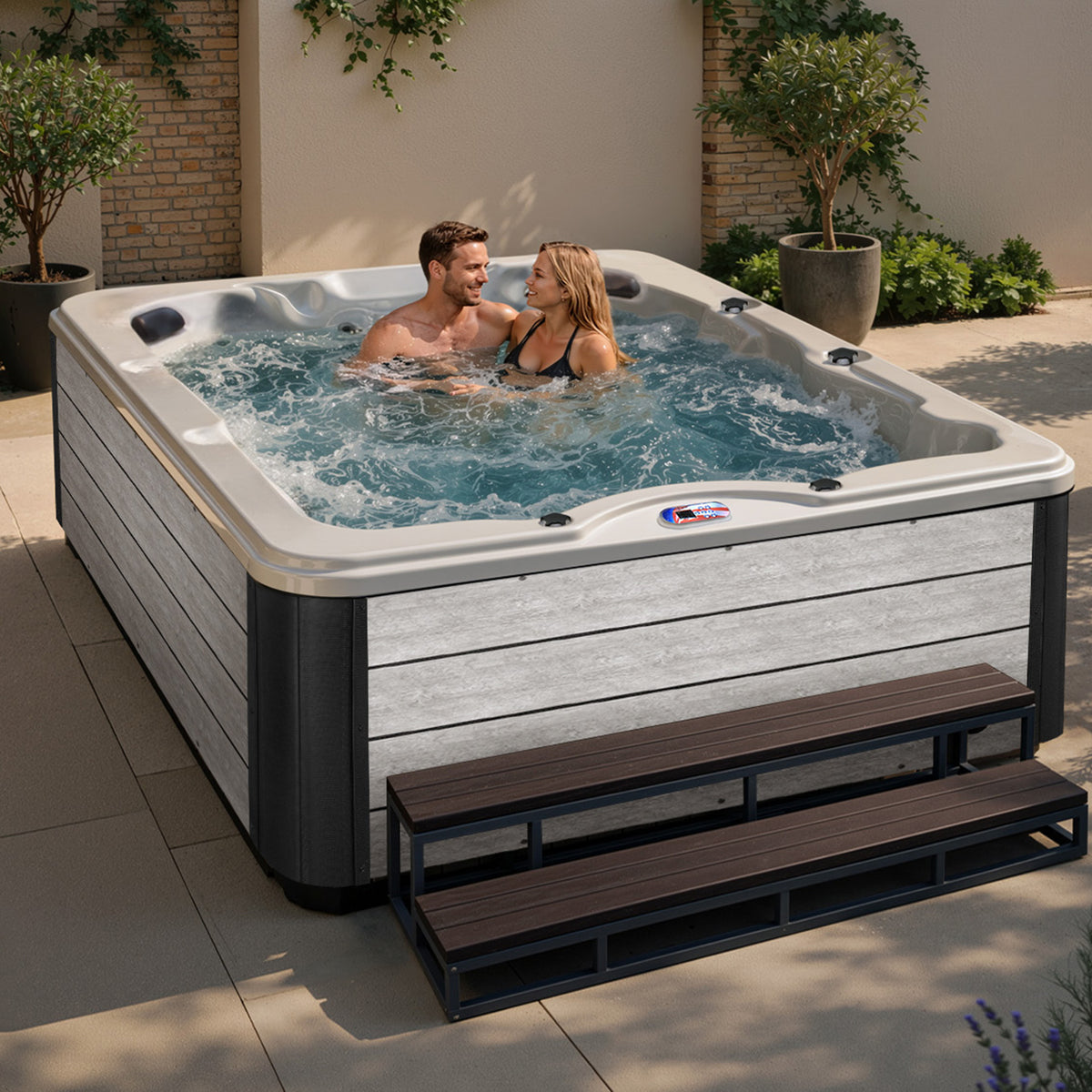 American Spas 84-Inch 6-Person 40-Jet Lounger Hot Tub Spa - AMZ740L