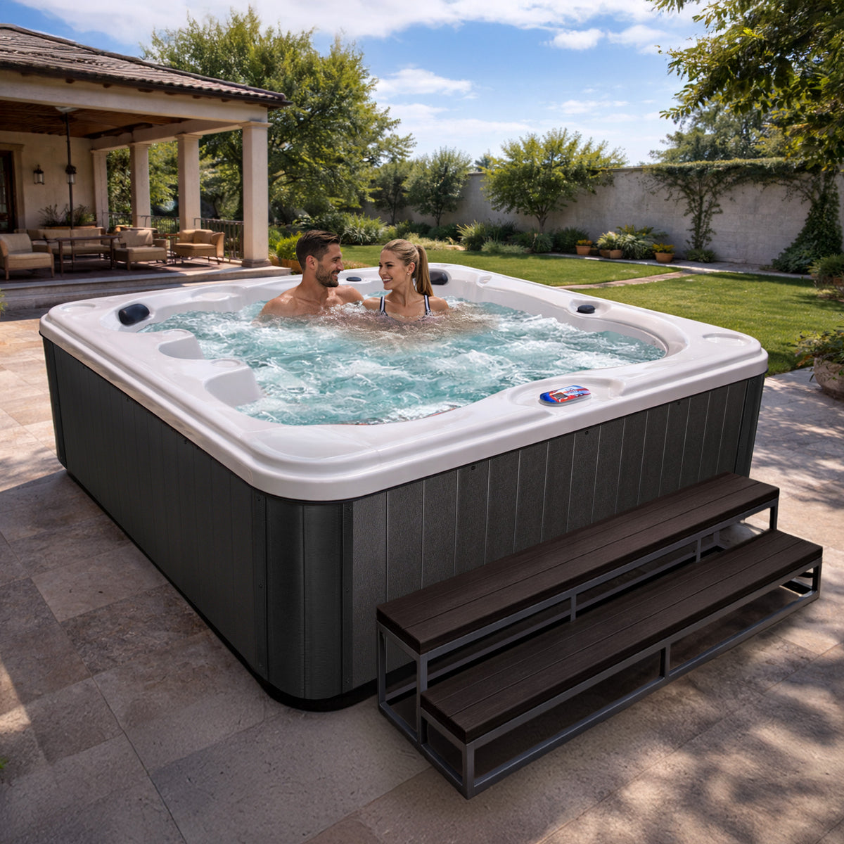 American Spas 84-Inch 40-Jet 7-Person Acrylic Bench Hot Tub Spa