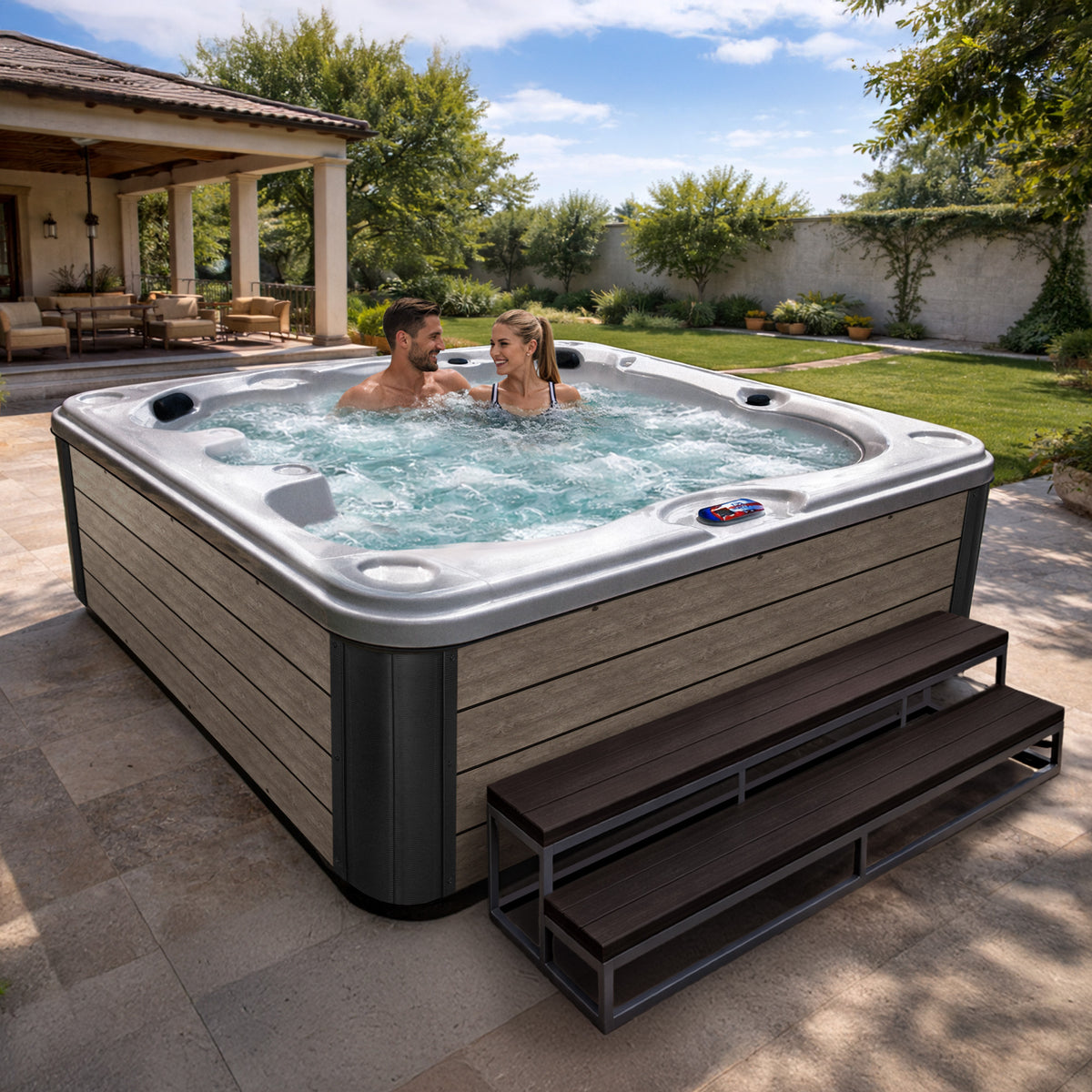 American Spas 84-Inch 40-Jet 7-Person Acrylic Bench Hot Tub Spa