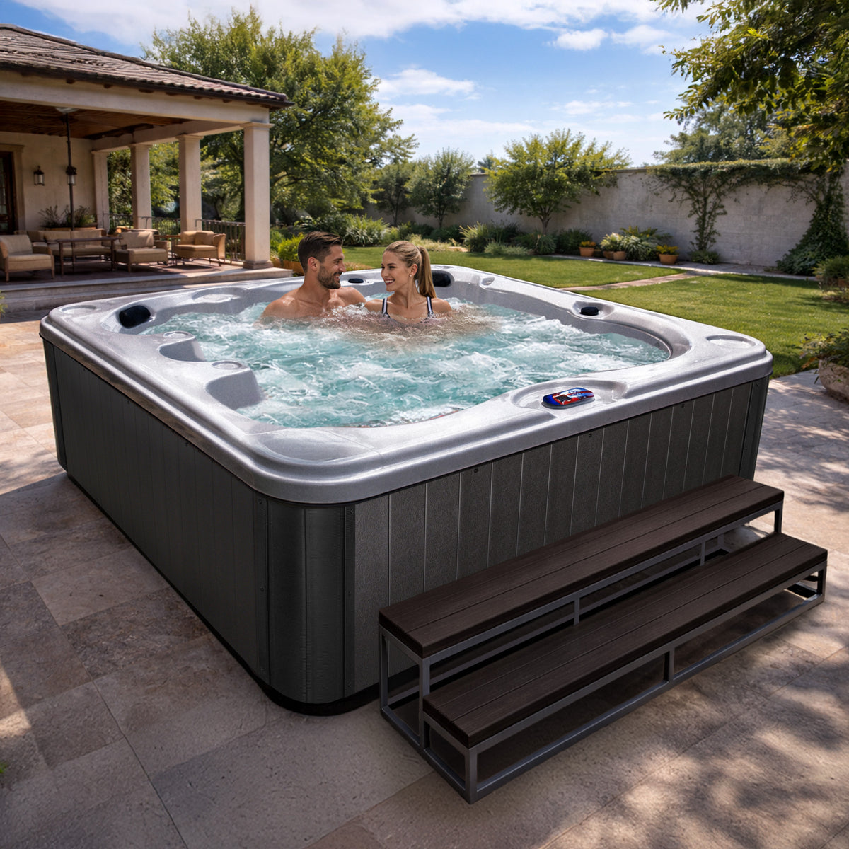 American Spas 84-Inch 40-Jet 7-Person Acrylic Bench Hot Tub Spa