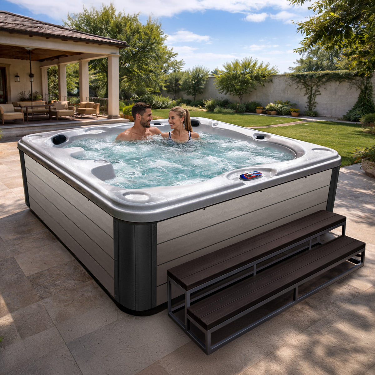 American Spas 84-Inch 40-Jet 7-Person Acrylic Bench Hot Tub Spa