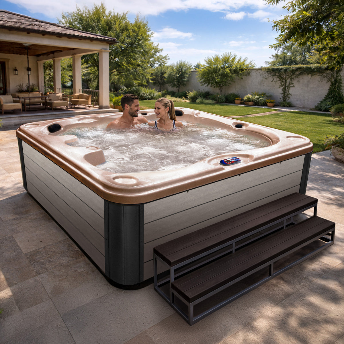 American Spas 84-Inch 40-Jet 7-Person Acrylic Bench Hot Tub Spa