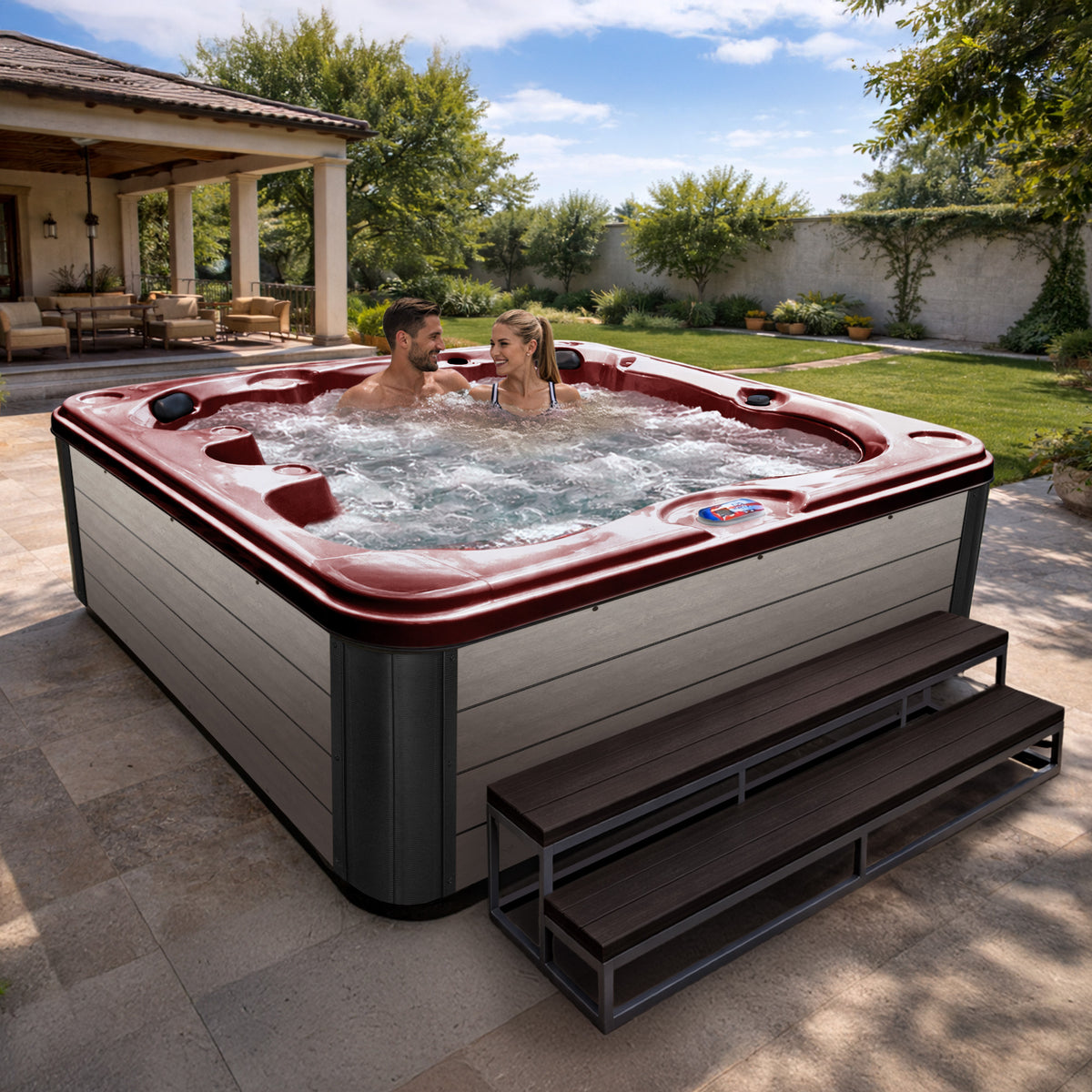 American Spas 84-Inch 40-Jet 7-Person Acrylic Bench Hot Tub Spa