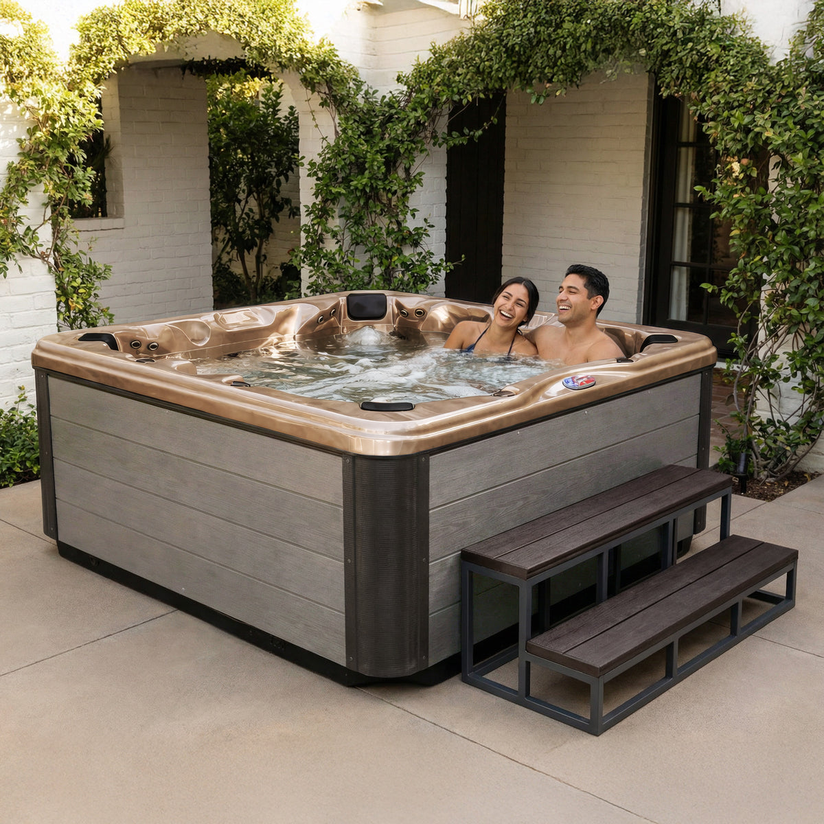 84-Inch 45-Jet Acrylic Bench Spa Hot Tub with Ozonator - AMZ745B