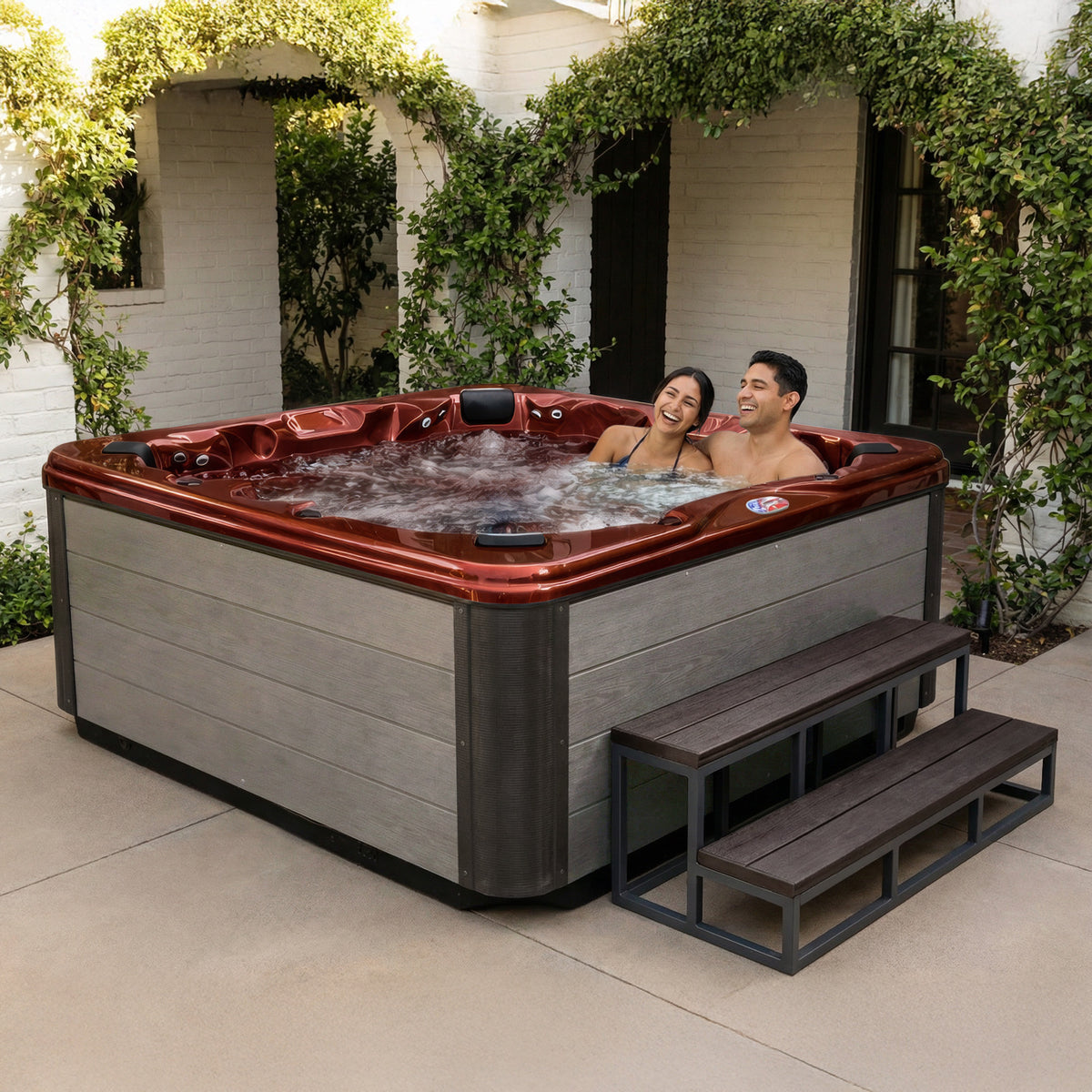 84-Inch 45-Jet Acrylic Bench Spa Hot Tub with Ozonator - AMZ745B