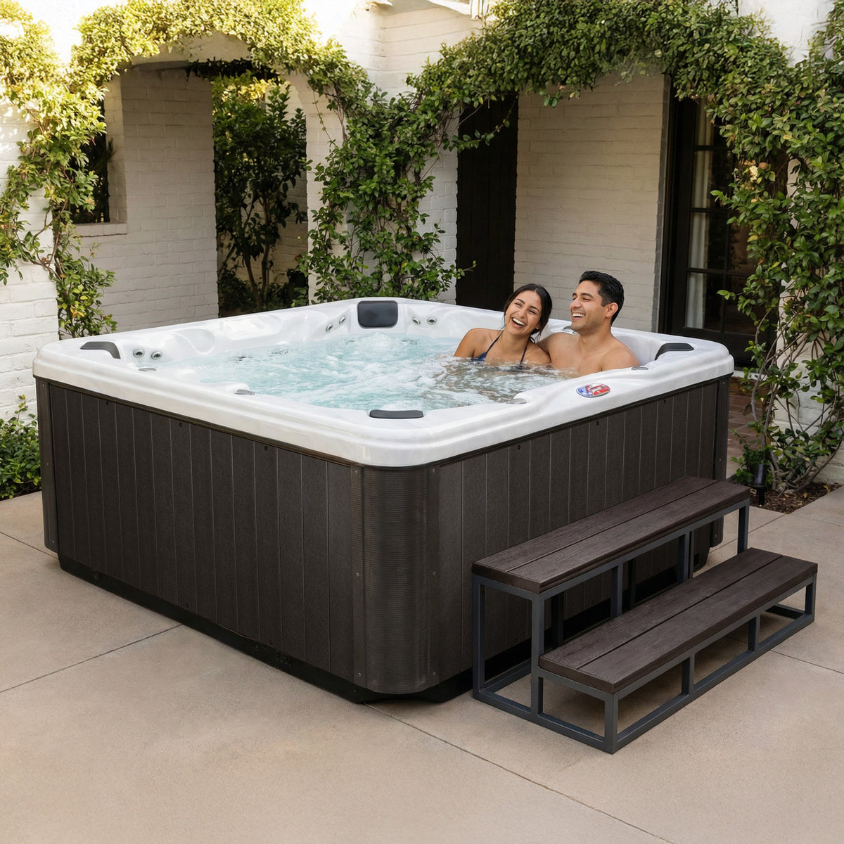 84-Inch 45-Jet Acrylic Bench Spa Hot Tub with Ozonator - AMZ745B