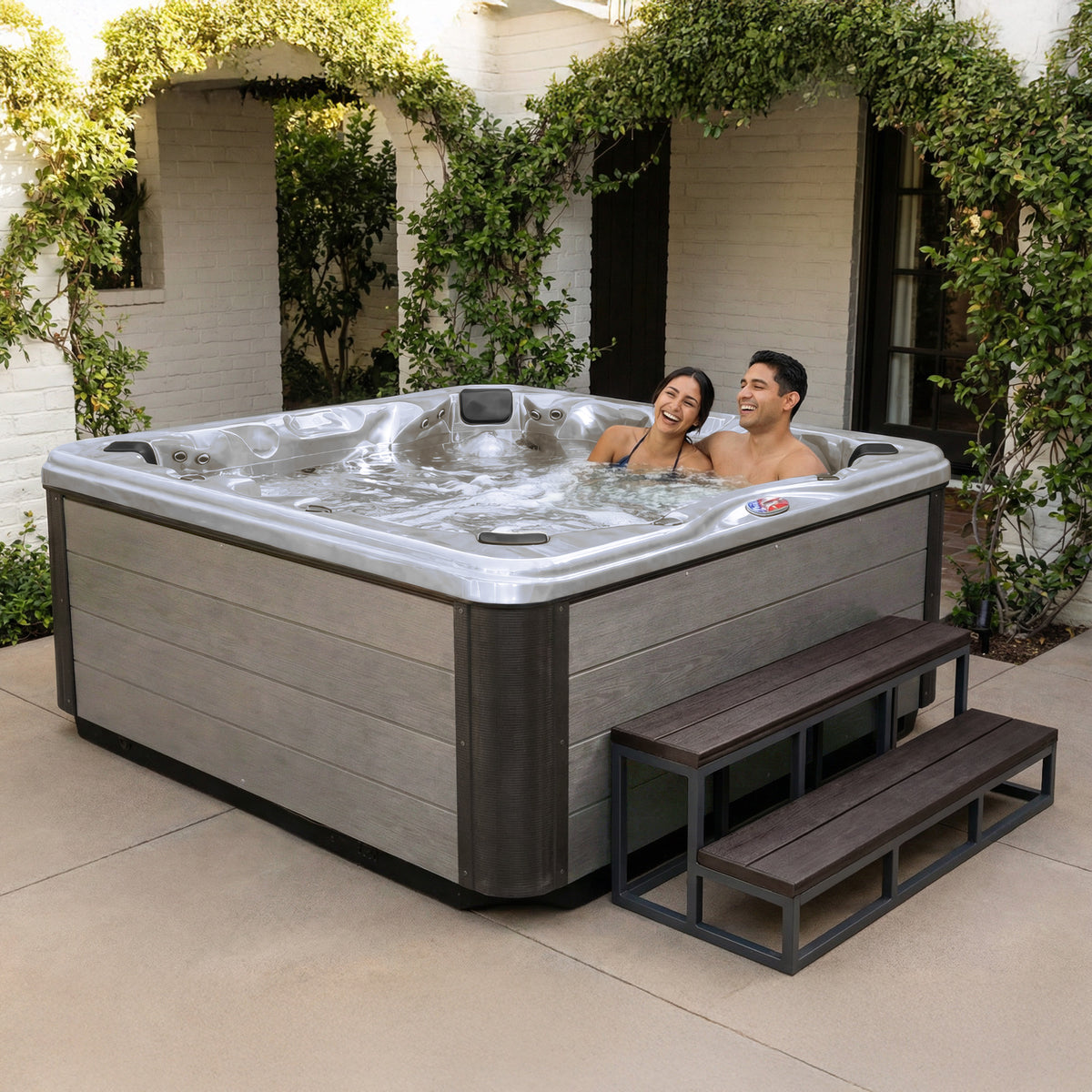 84-Inch 45-Jet Acrylic Bench Spa Hot Tub with Ozonator - AMZ745B