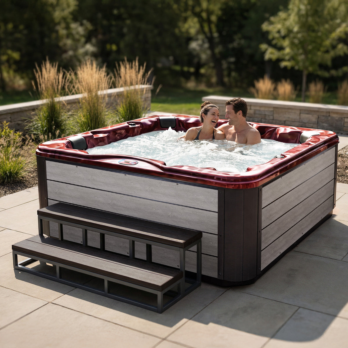 84-Inch 6-Person 45-Jet Acrylic Lounger Hot Tub - AMZ745L