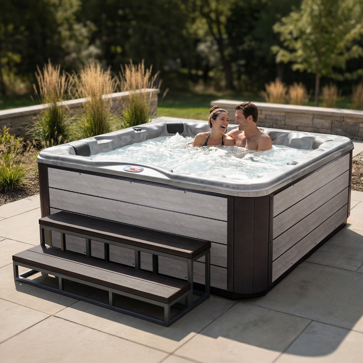 84-Inch 6-Person 45-Jet Acrylic Lounger Hot Tub - AMZ745L