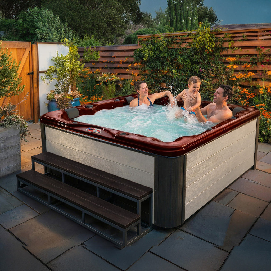 American Spas 84-Inch 6-Person 56-Jet Lounger Hot Tub Spa - AMZ756L