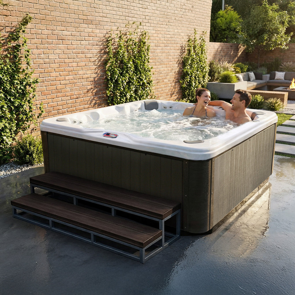 84-Inch 7-Person 56-Jet Acrylic Bench Spa Hot Tub with Sound System - AMZ756B