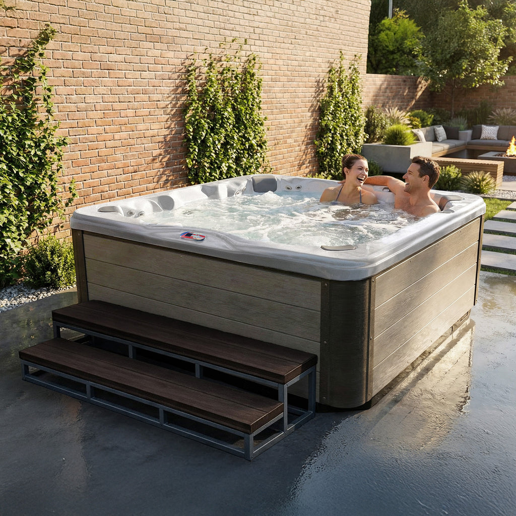 84-Inch 7-Person 56-Jet Acrylic Bench Spa Hot Tub with Sound System - AMZ756B