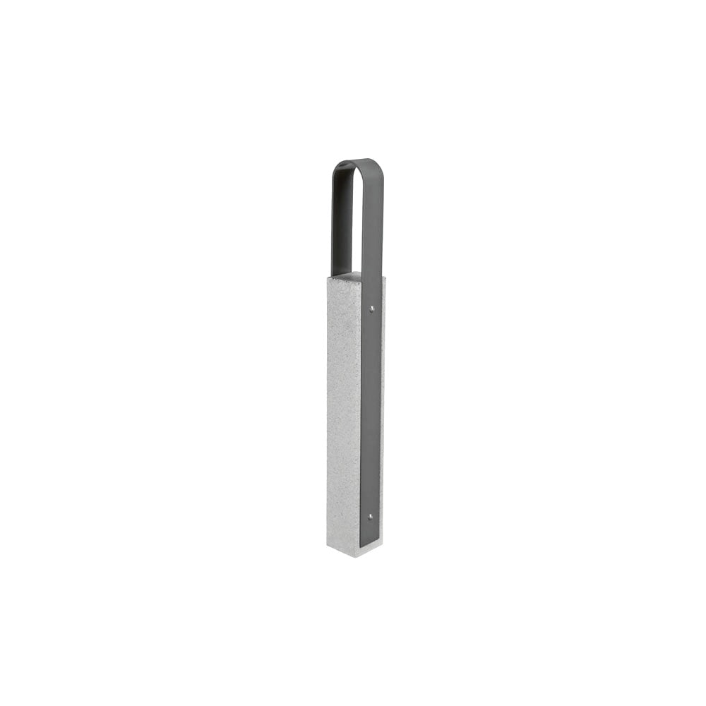 DF6520 Collaboration Vault Bike Bollard - Tall/Rounded — Weatherstone — W33 Misty Gray — digitally rendered color preview