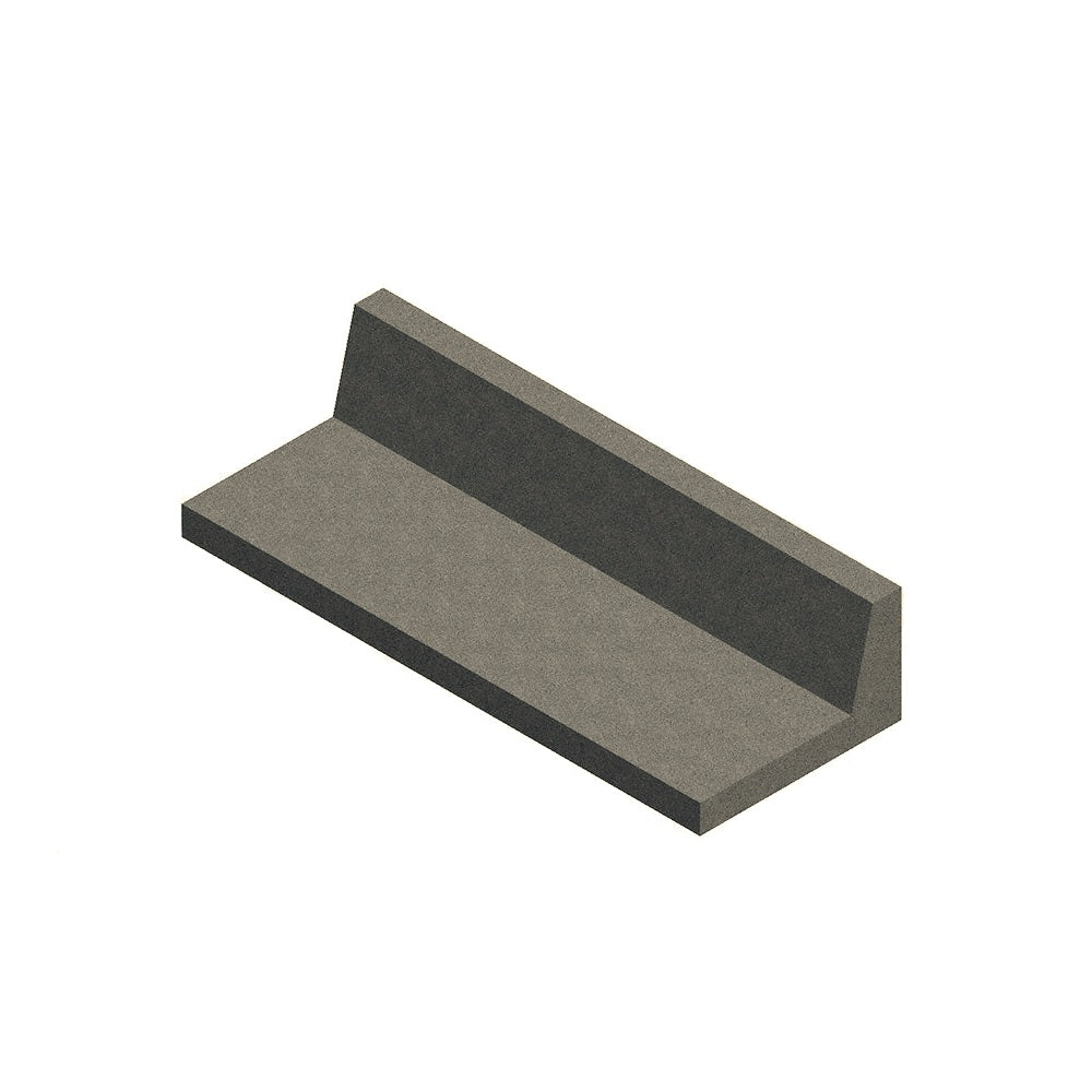ZB.BB.06 Extra Long Seat with Backrest — Acid Wash — A20 White — digitally rendered color preview