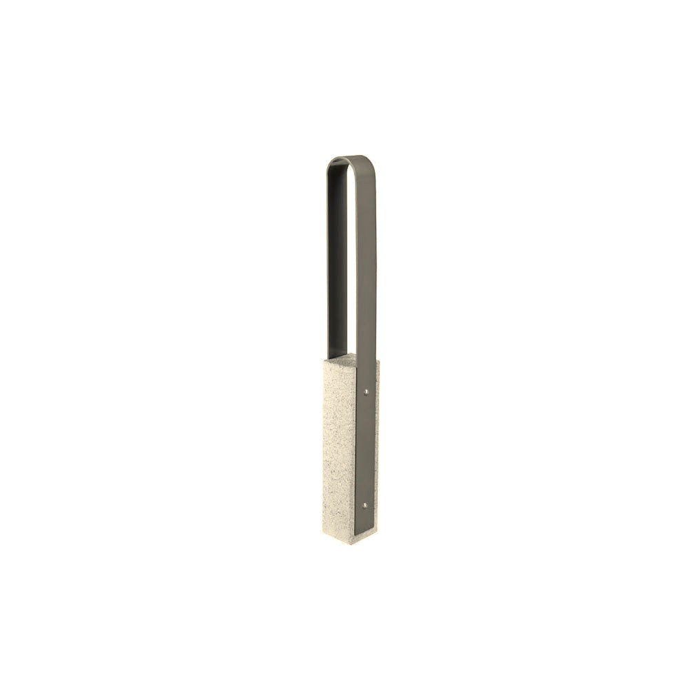 DF6515 Collaboration Vault Bike Bollard - Medium/Rounded — Weatherstone — W20 White — digitally rendered color preview