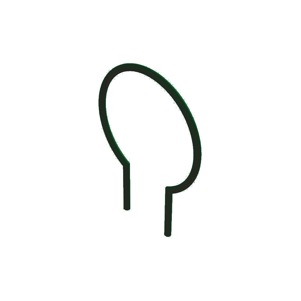 MF9008 Inground Mount Circle Bike Rack — Metal Powder Coat — 69 Emerald — digitally rendered color preview