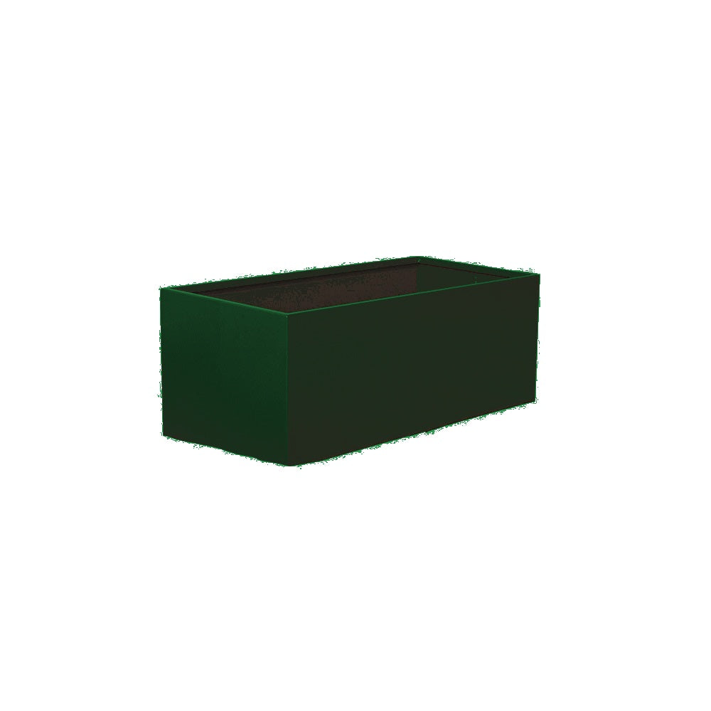 WS513 Aluminum Rectangular Planter — Metal Powder Coat — 69 Emerald — digitally rendered color preview