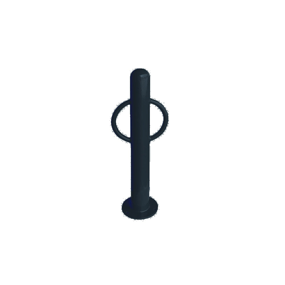 MF9005 Surface Mount Bike Post Bollard — Metal Powder Coat — 126 Charcoal — digitally rendered color preview