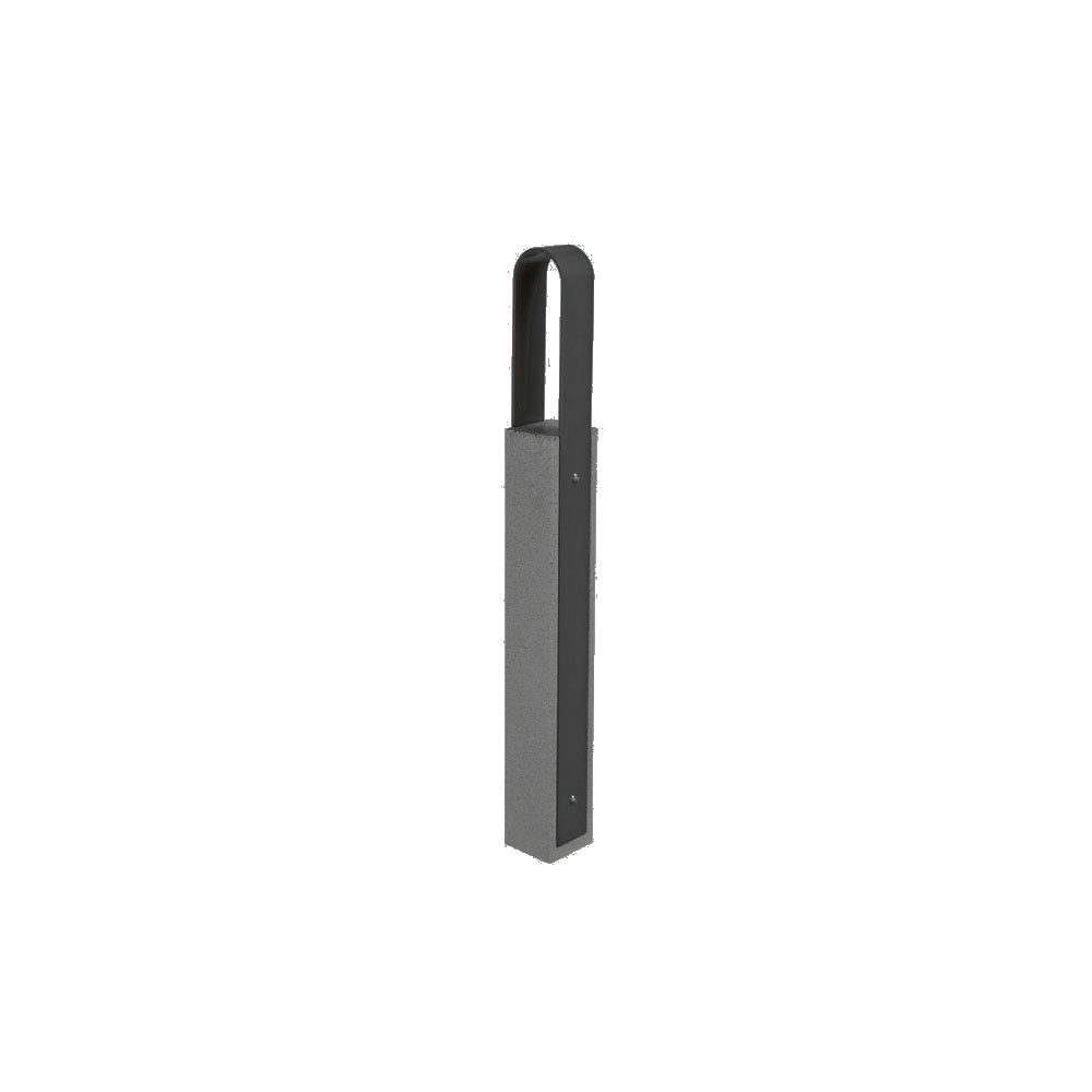 DF6520 Collaboration Vault Bike Bollard - Tall/Rounded — Weatherstone — W26 Charcoal — digitally rendered color preview