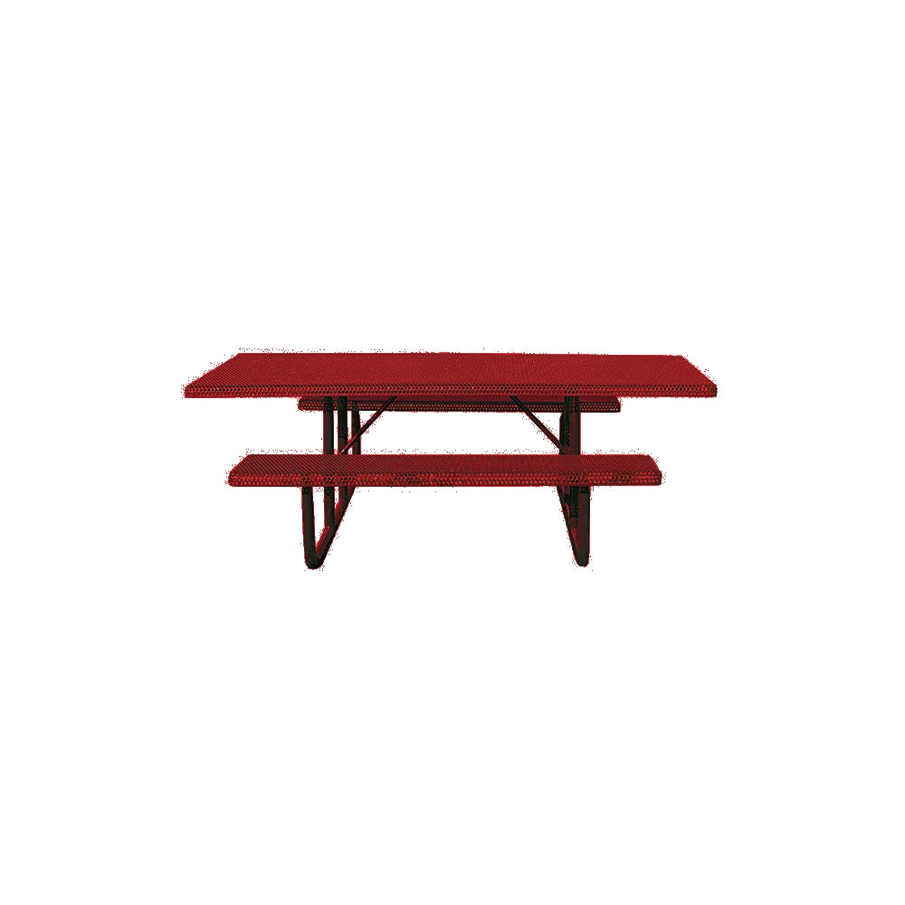 MF1059 8' Portable ADA Compliant Park Picnic Table — Metal Powder Coat — 2 Red — digitally rendered color preview