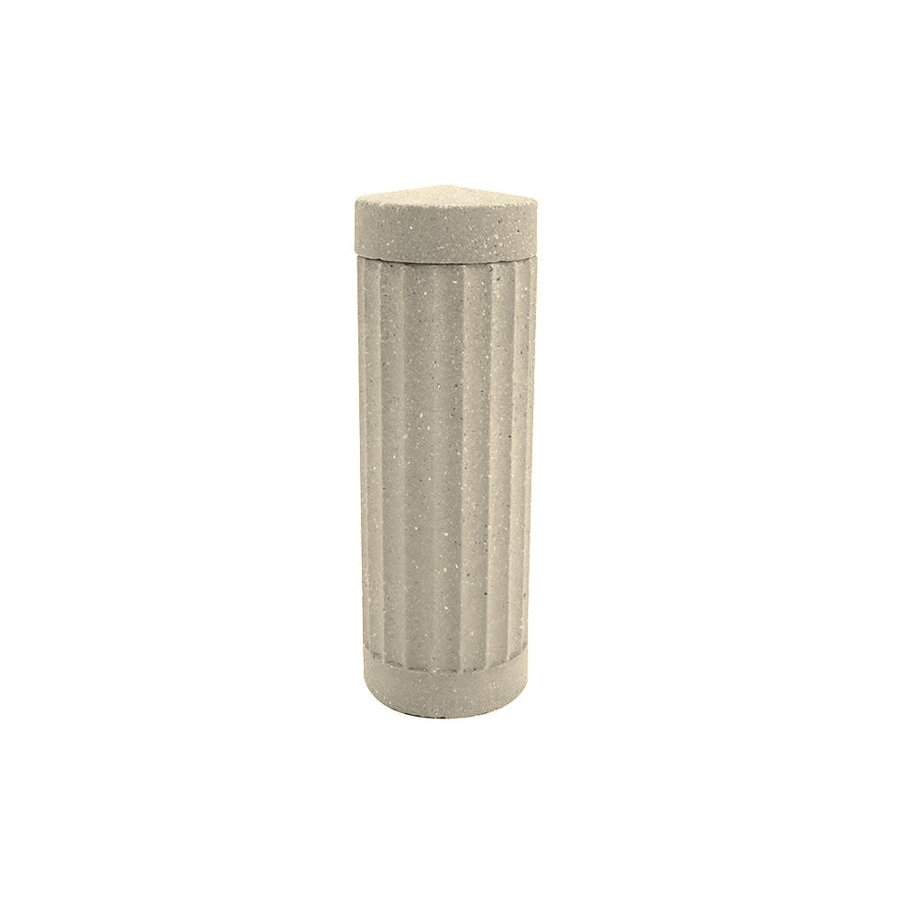 TF6012 Concrete Bollard — Weatherstone — W20 White — digitally rendered color preview