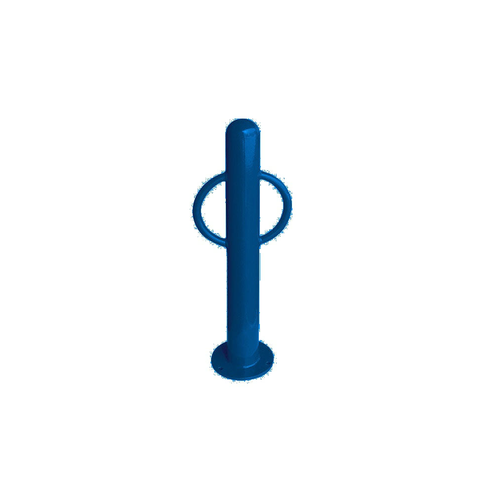 MF9005 Surface Mount Bike Post Bollard — Metal Powder Coat — S7 Sky Blue — digitally rendered color preview