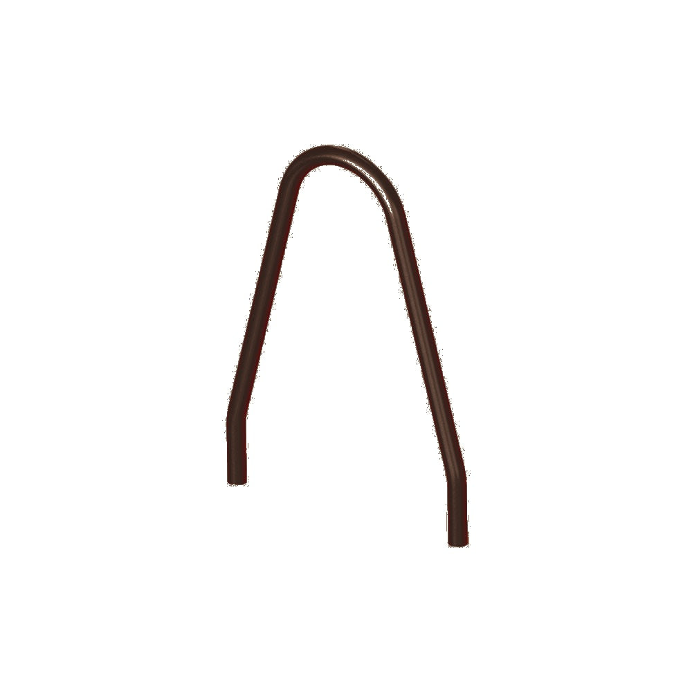 MF9021 Inground Mount Bola Metal Bike Rack — Metal Powder Coat — S45 Brown — digitally rendered color preview