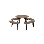 MF1023 Round Modular 4-Bench Table — Metal Powder Coat — S44 Putty — digitally rendered color preview