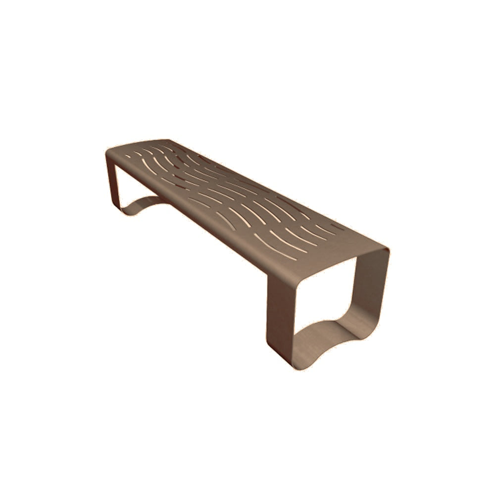 WS204 Patterned Seat Steel Bench — Metal Powder Coat — S44 Putty — digitally rendered color preview