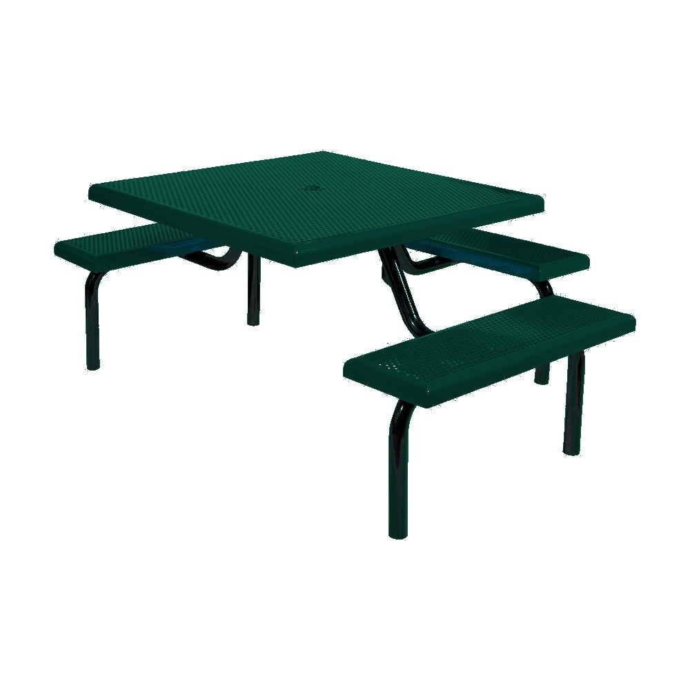 MF1021 Square Modular 3-Bench ADA Table — Metal Powder Coat — S29 Green — digitally rendered color preview