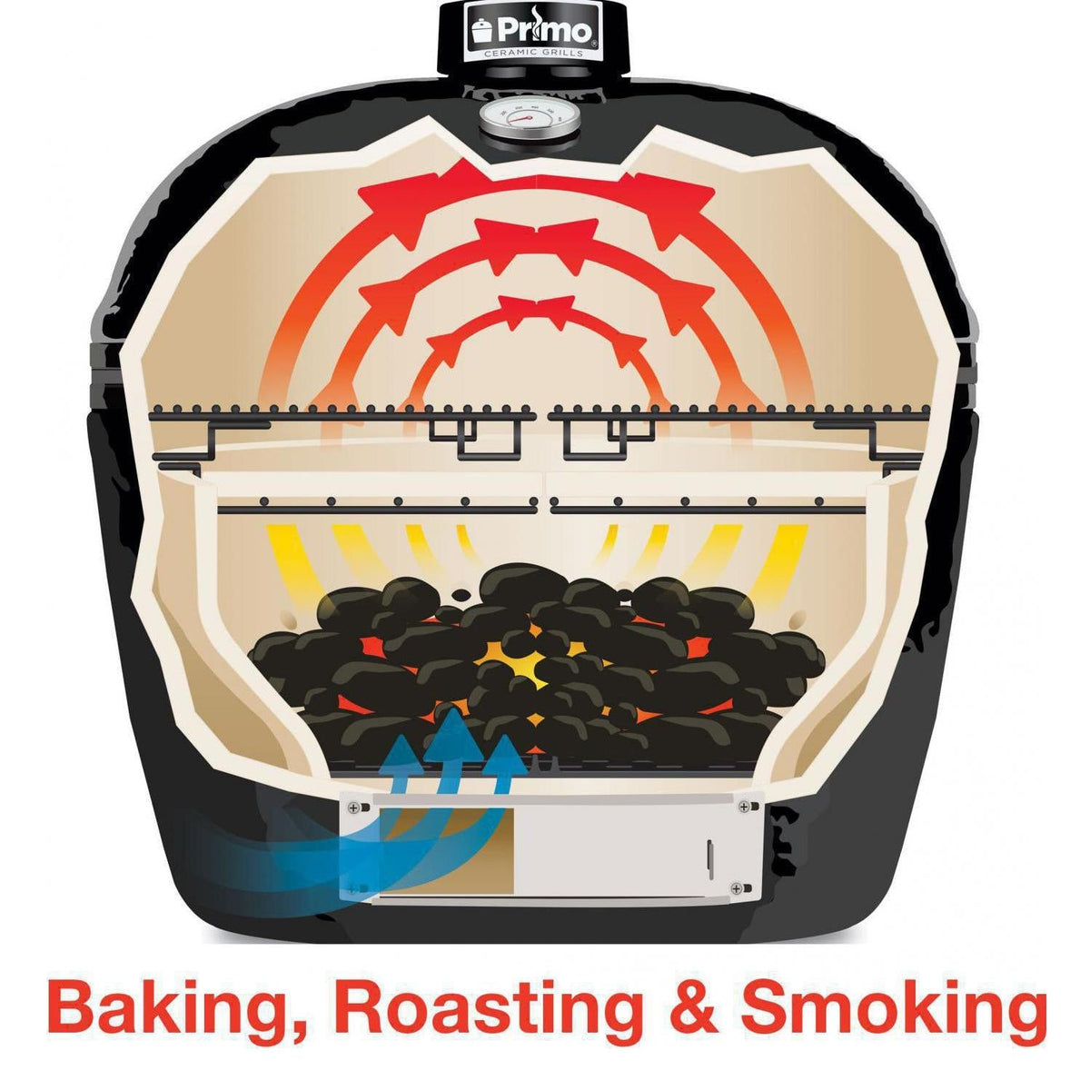 Primo Grills Oval Junior All-In-One Kamado Grill PGCJRC