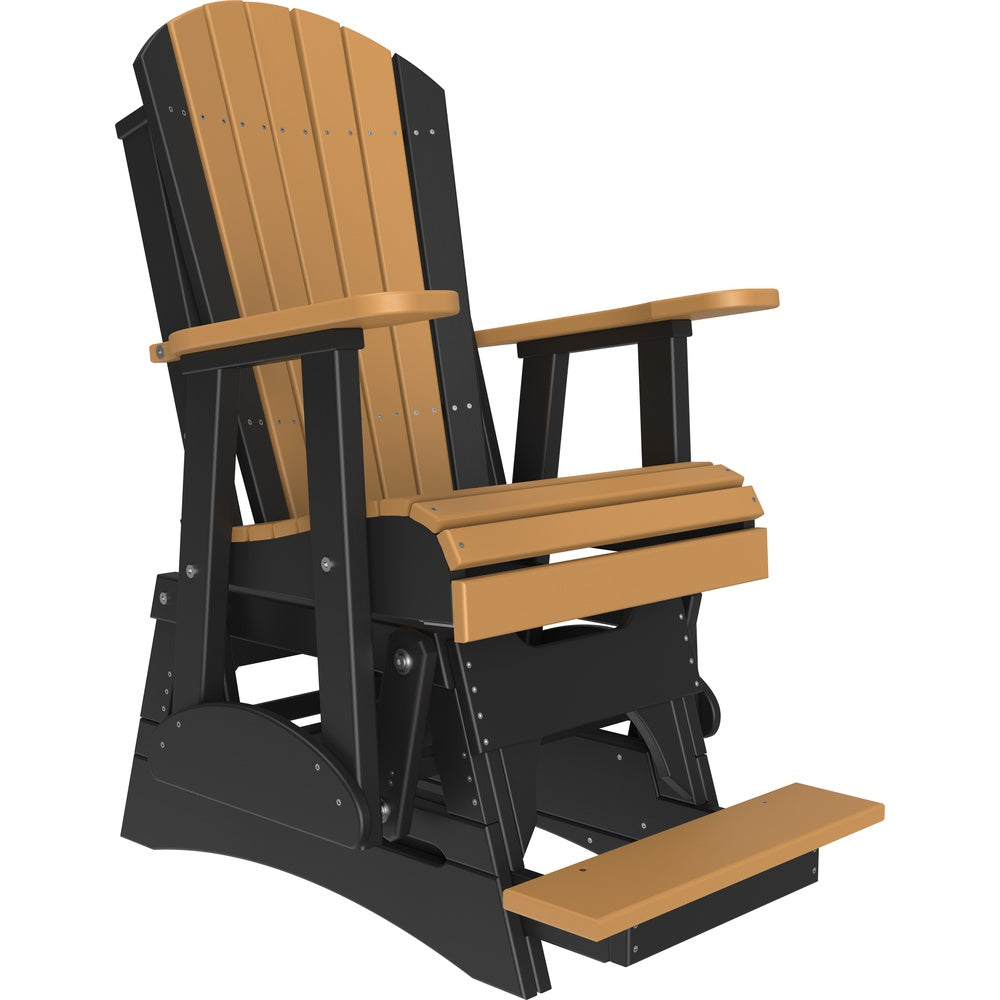 LuxCraft 2' Adirondack Balcony Glider (2APBAG) - 2APBAGCB 2' Adirondack Balcony Glider (Cedar & Black)