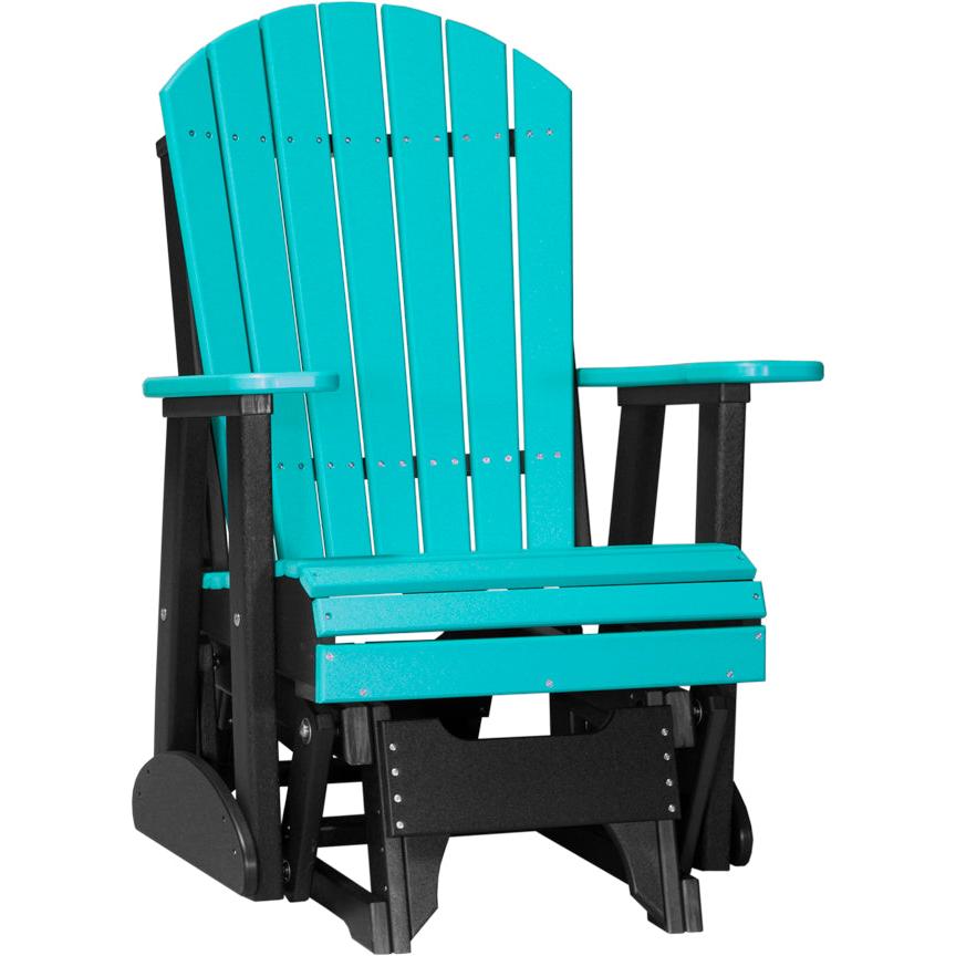 LuxCraft Deluxe 2' Poly Adirondack Glider Weather Resistant Outdoor