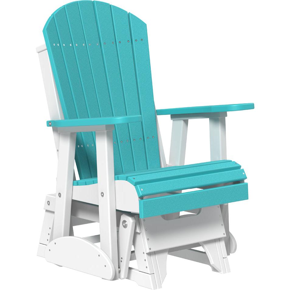 LuxCraft Deluxe 2' Poly Adirondack Glider Weather Resistant Outdoor