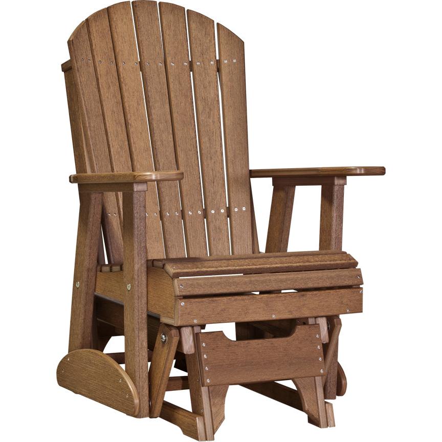 LuxCraft Deluxe 2' Poly Adirondack Glider Weather Resistant Outdoor