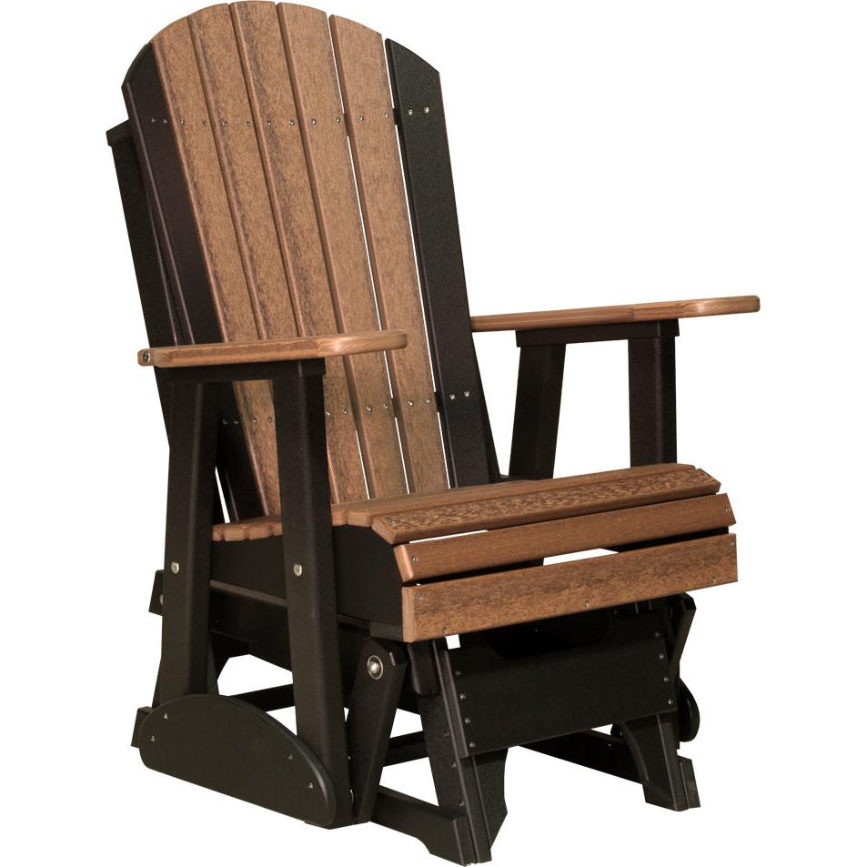 LuxCraft Deluxe 2' Poly Adirondack Glider Weather Resistant Outdoor