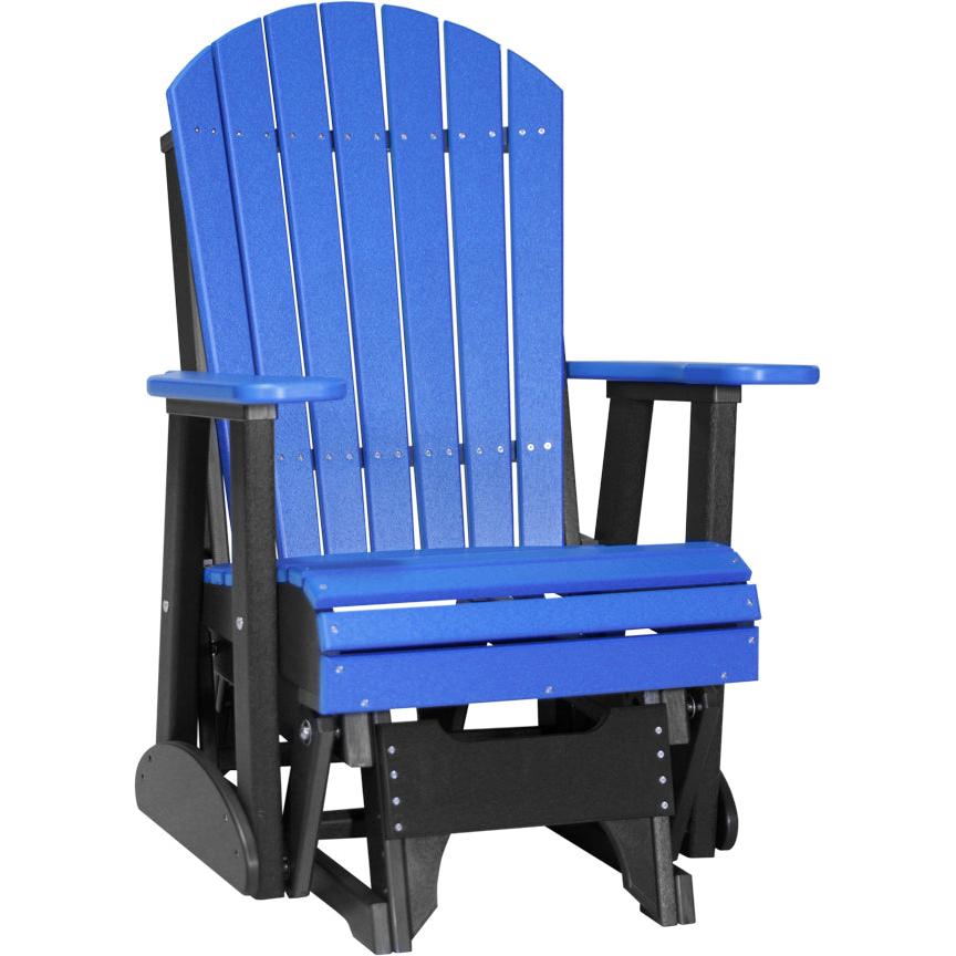 LuxCraft Deluxe 2' Poly Adirondack Glider Weather Resistant Outdoor