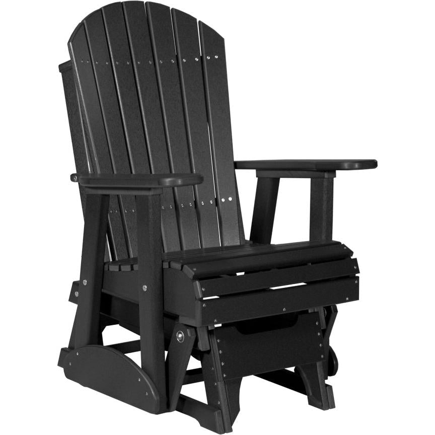 LuxCraft Deluxe 2' Poly Adirondack Glider Weather Resistant Outdoor