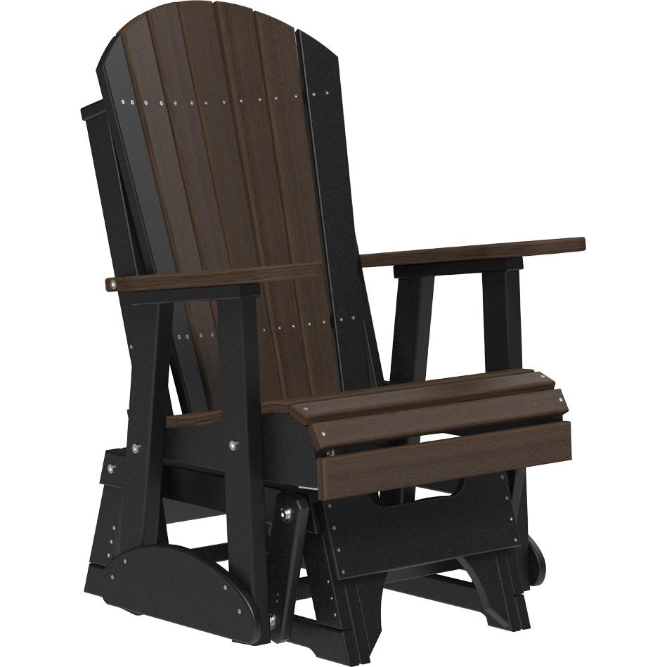 LuxCraft Deluxe 2' Poly Adirondack Glider Weather Resistant Outdoor