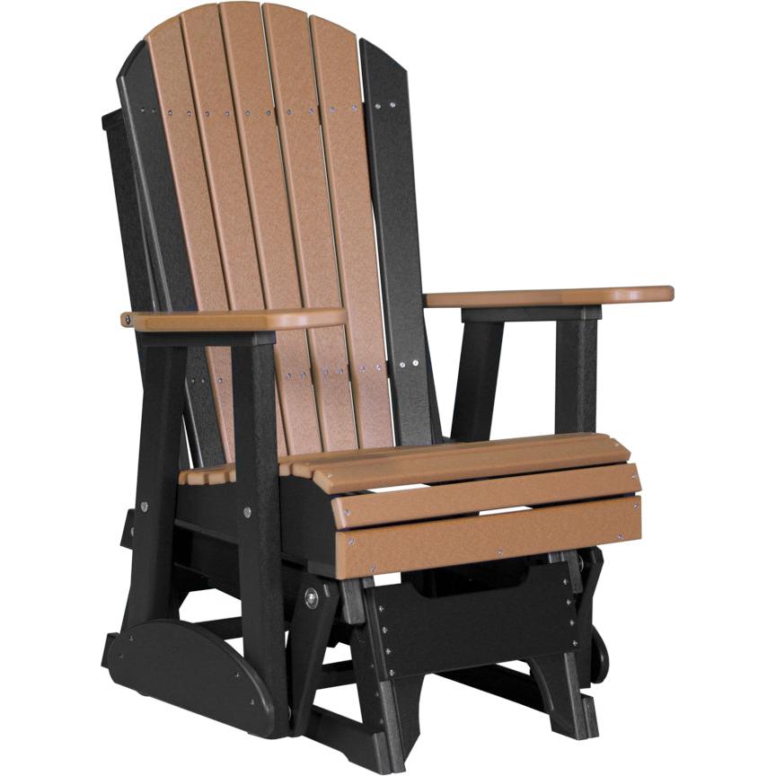 LuxCraft Deluxe 2' Poly Adirondack Glider Weather Resistant Outdoor