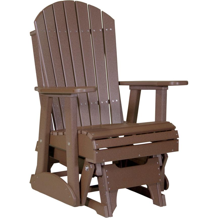 LuxCraft Deluxe 2' Poly Adirondack Glider Weather Resistant Outdoor